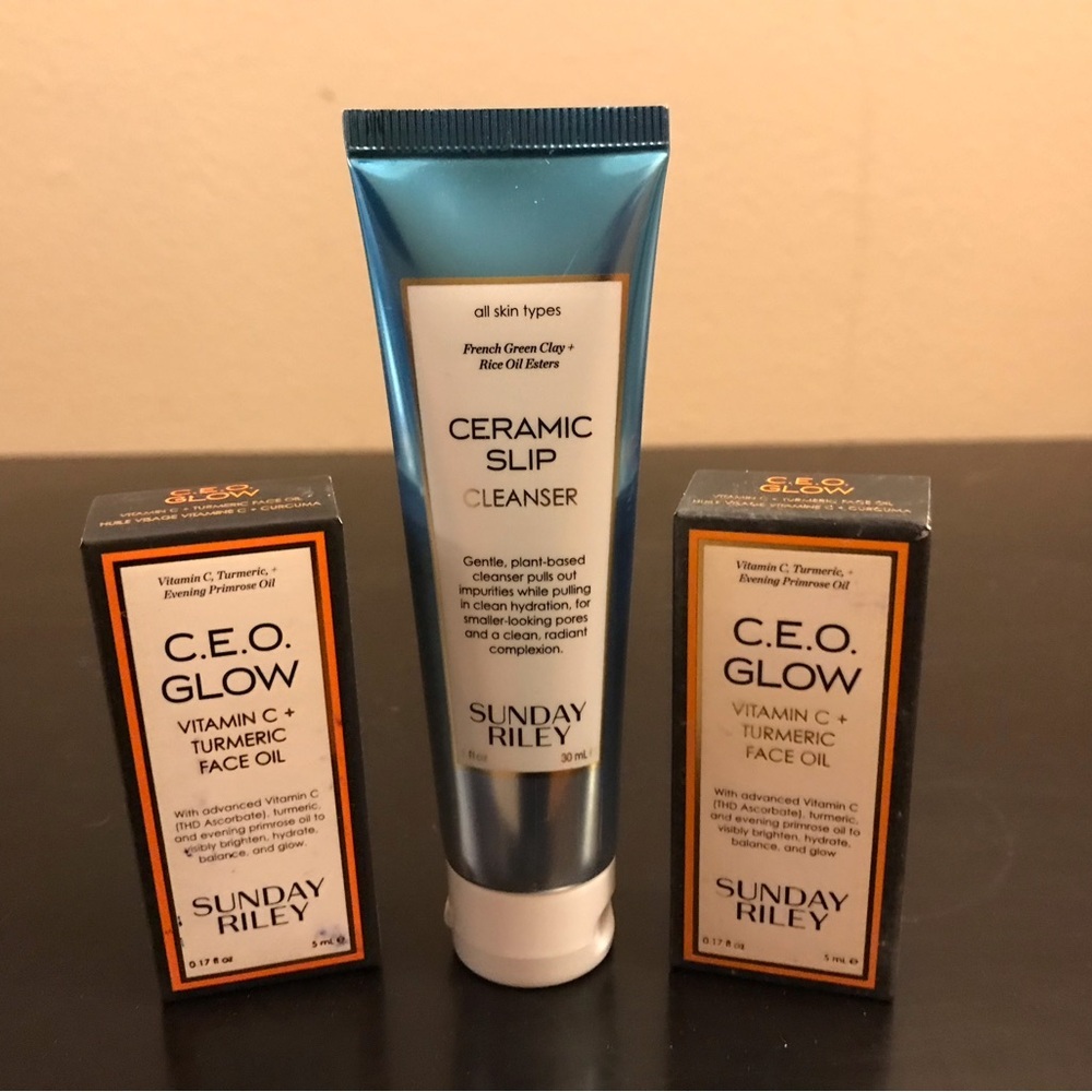 Sunday Riley Ceramic Slip Cleanser and C.E.O. Glow Face Oil Set